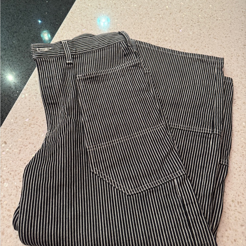 Women’s Everlane Utility Jeans in Railroad stripe